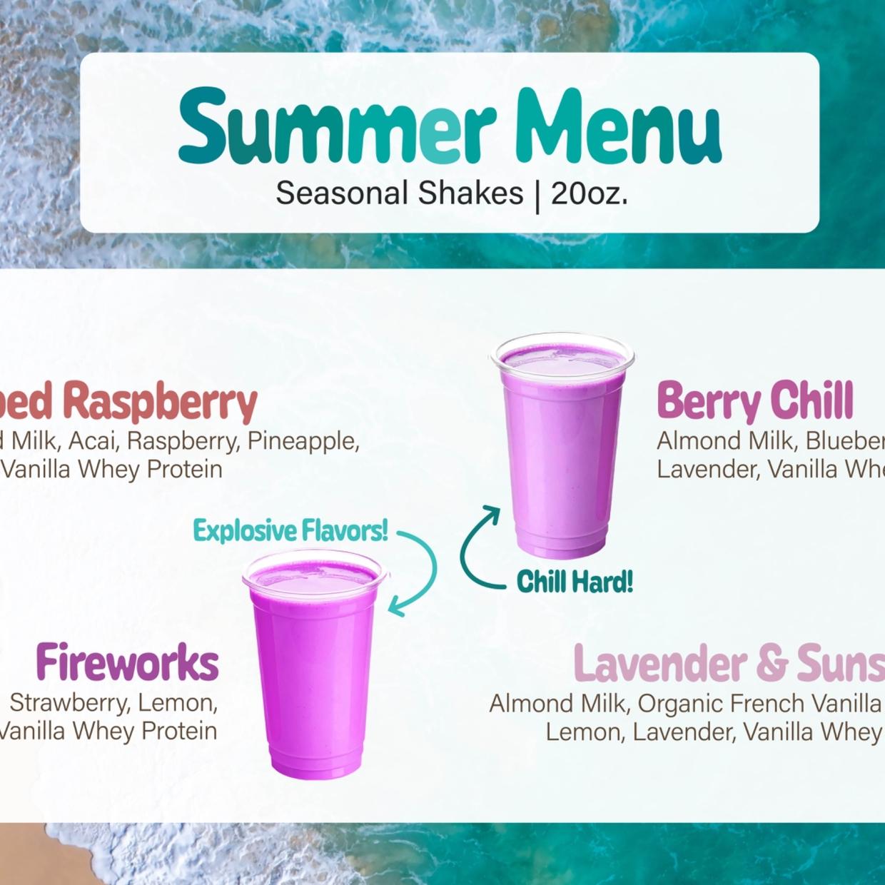 Summer Shake Menu