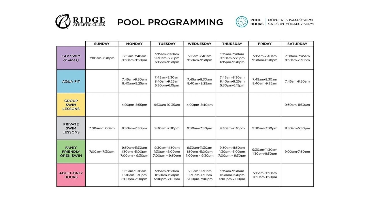 Pool Schedule